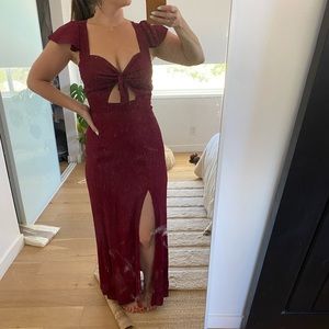 Reformation Magenta Cut Out Maxi Dress Size S